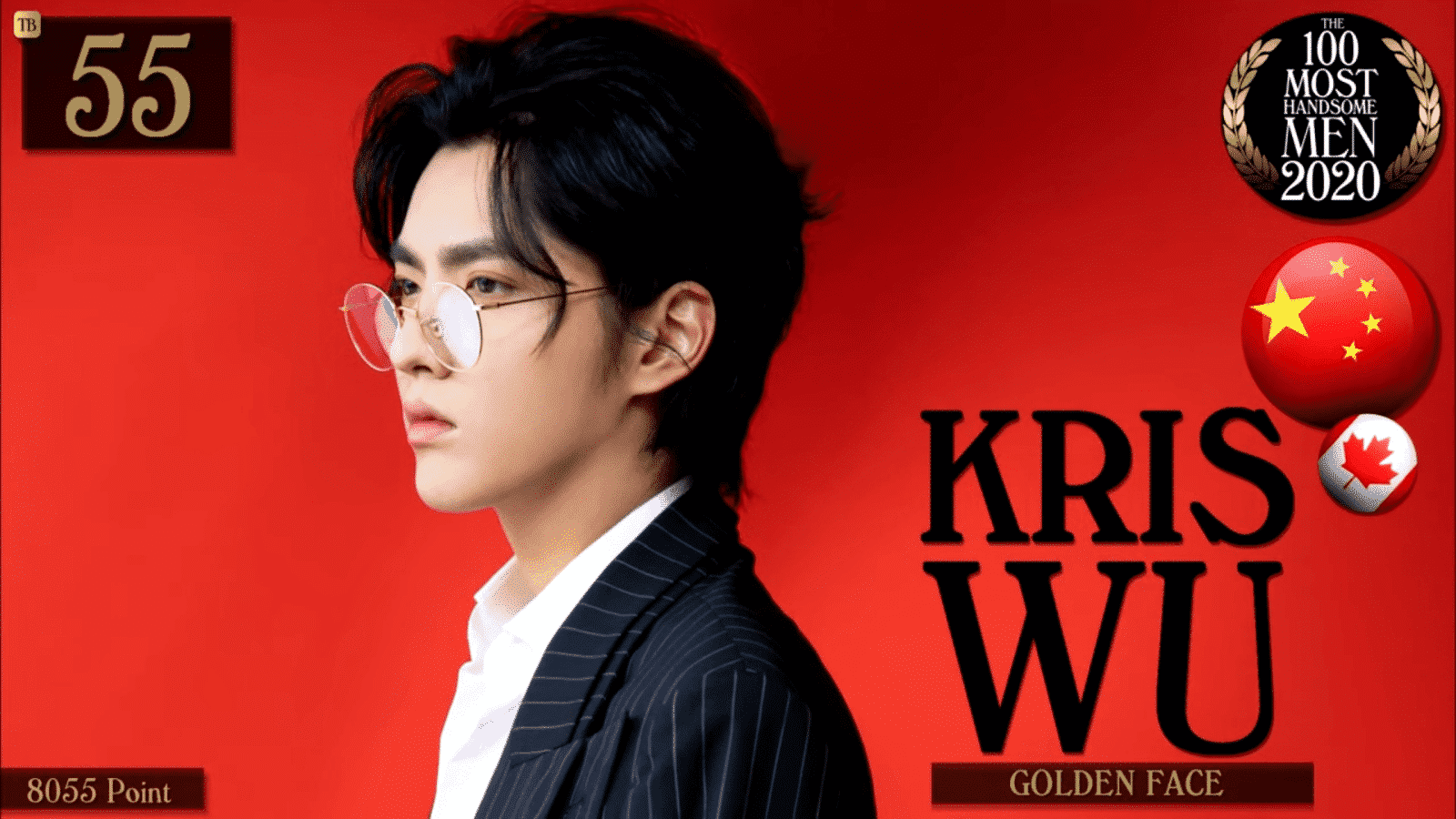 El lugar 55 lo ocupa Wú <b>Yìfán</b>, mejor conocido como Kris Wu. 