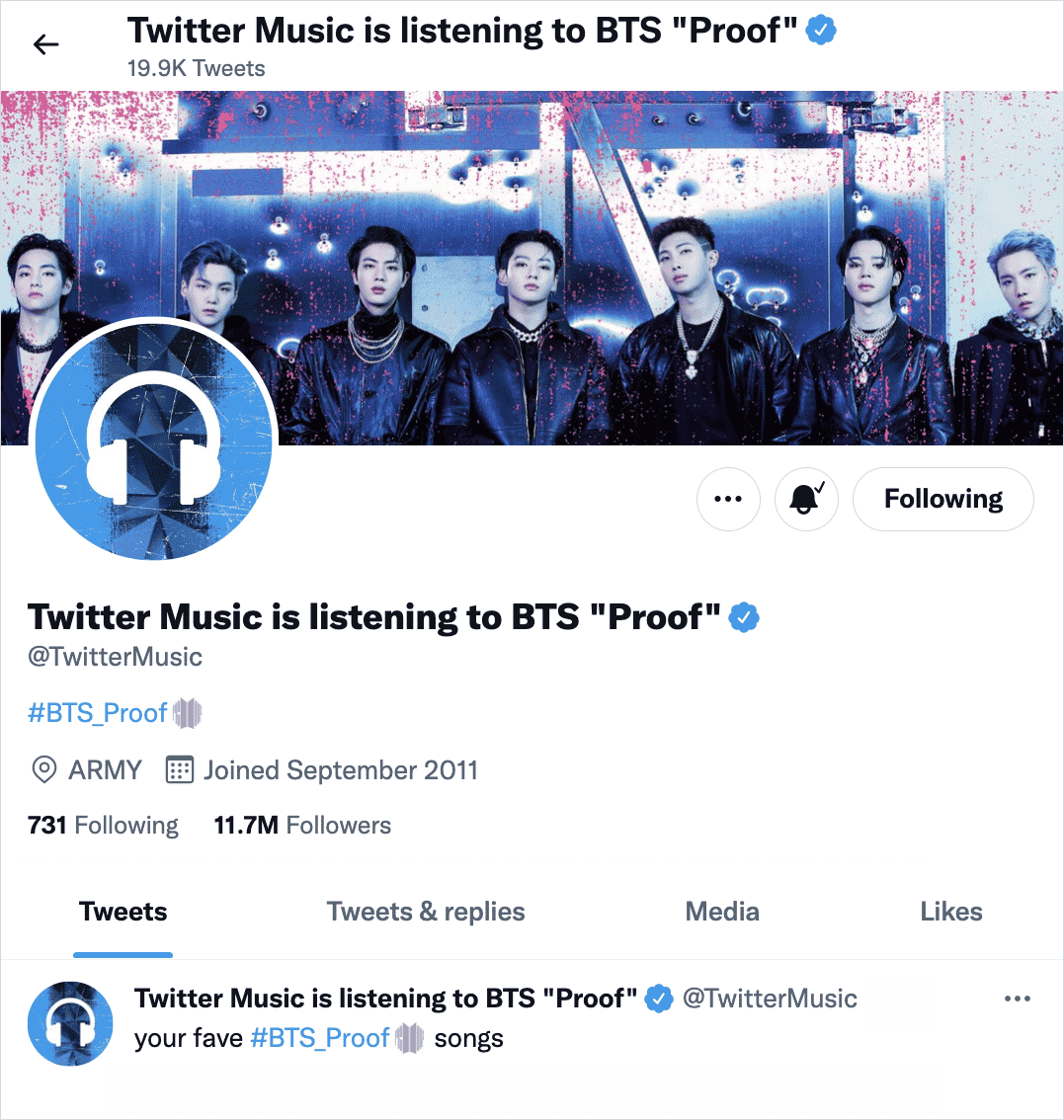 BTS Twitter Music