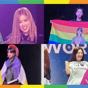 Idols de Kpop con banderas LGBT en conciertos