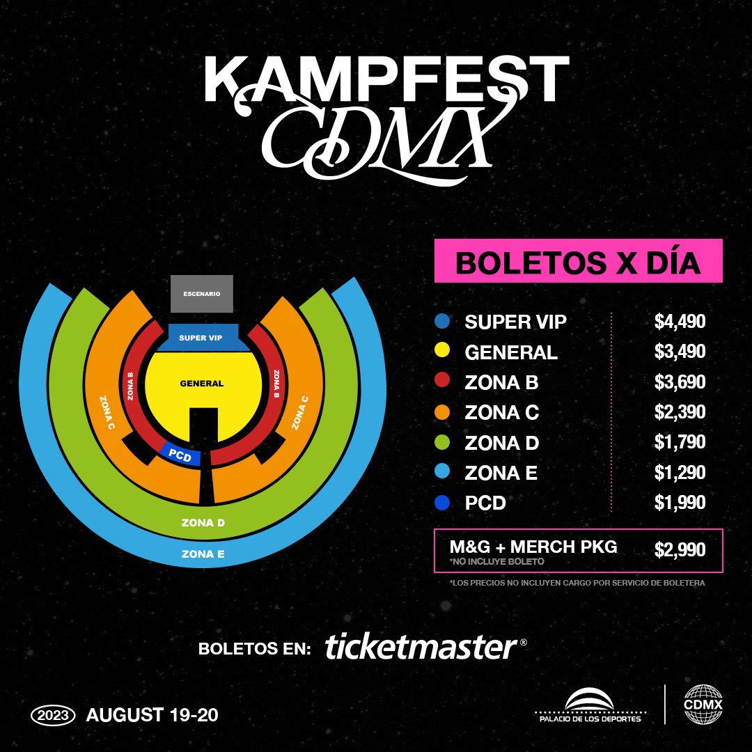 Precios de boletos  KAMP FEST CDMX 2023