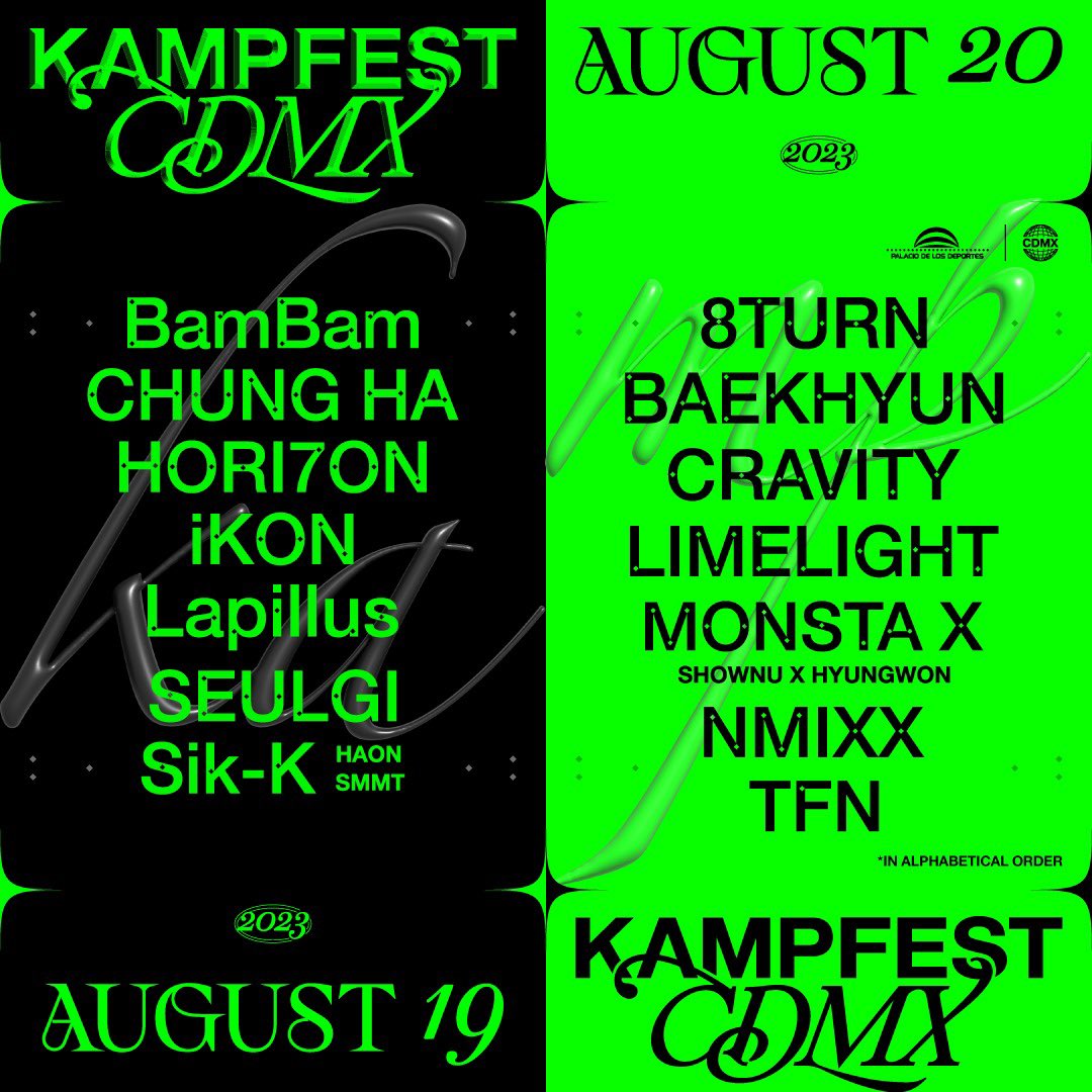 line up KAMP FEST CDMX 2023